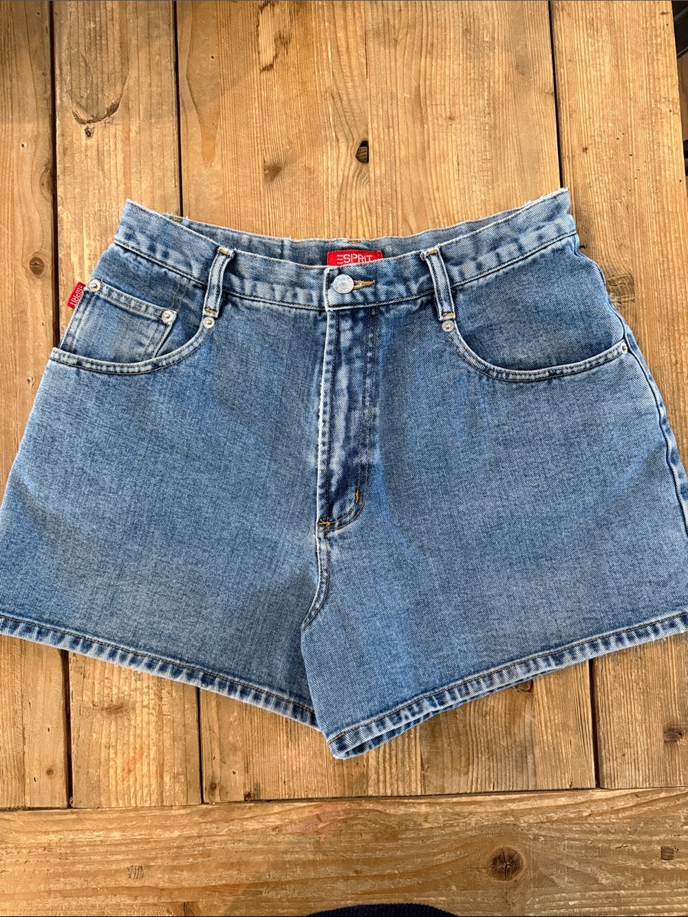 Esprit Light Blue High-Rise Denim Shorts